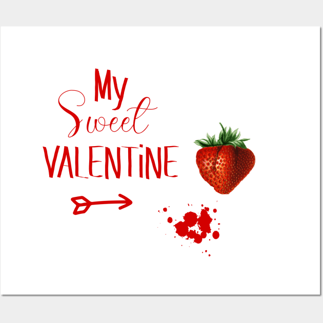 Sweet Valentine with Strawberry Wall Art by Biophilia